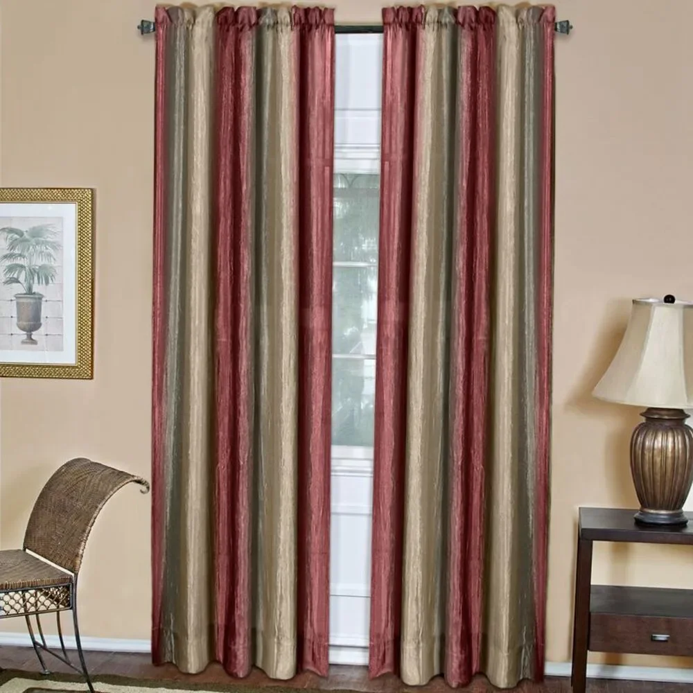 Woven Trends Ombre Window Curtains, Modern Semi-Sheer Window Curtain Drape